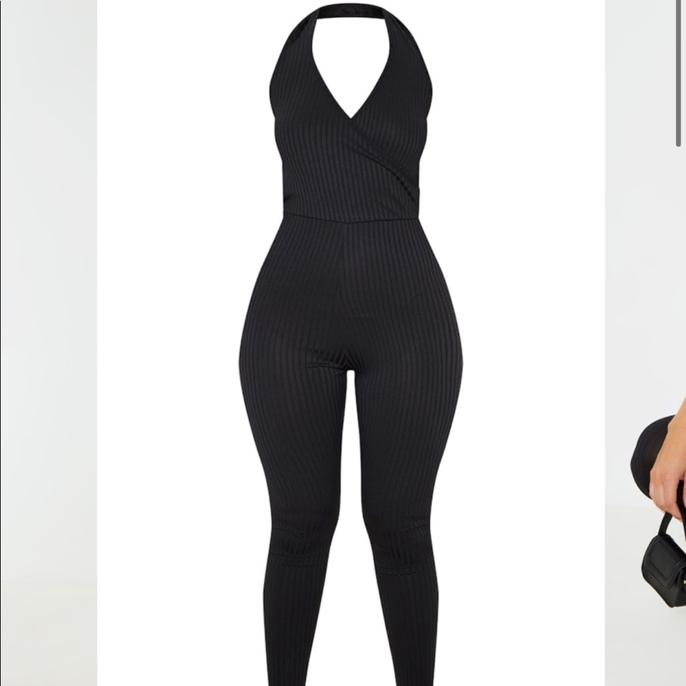 Ribbed halter jumpsuit